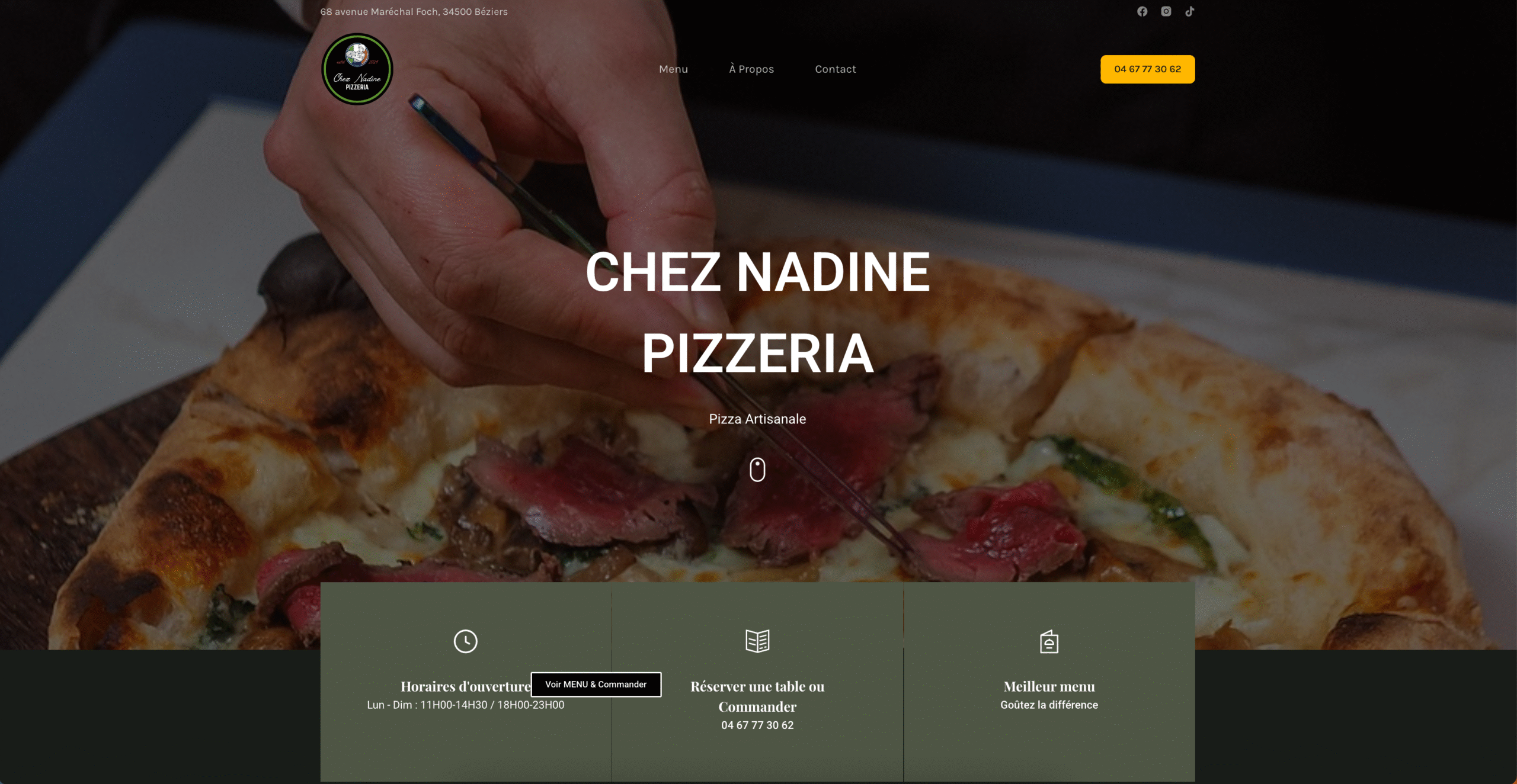 site e-commerce la pizzeria chez nadine