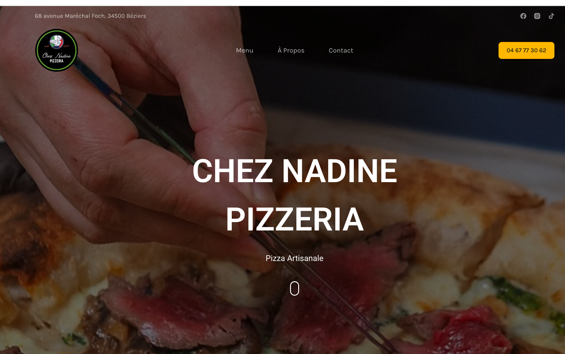 Pizzeria Chez Nadine site commande en ligne Béziers