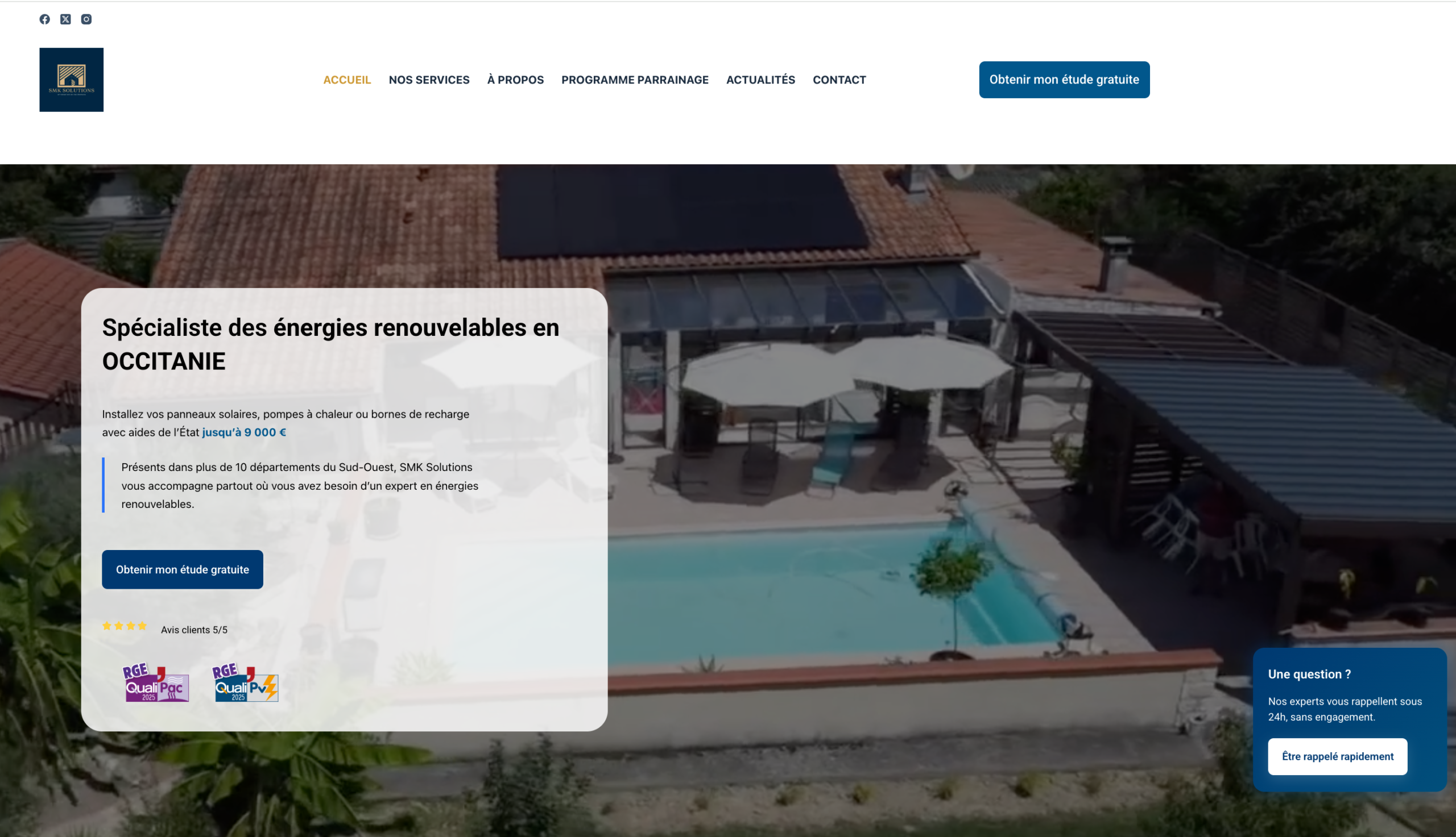 SMK Solutions site web énergies renouvelables Toulouse